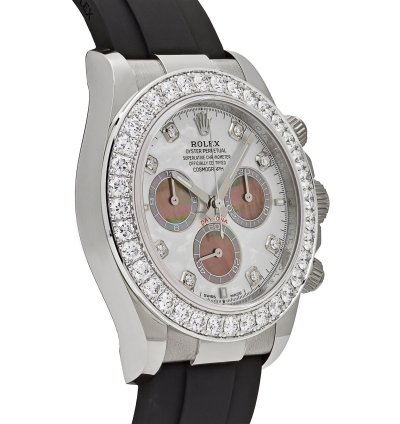 Rolex Daytona 126589rbr White Gold Diamond Mother Of Pearl Dial Diamond Bezel