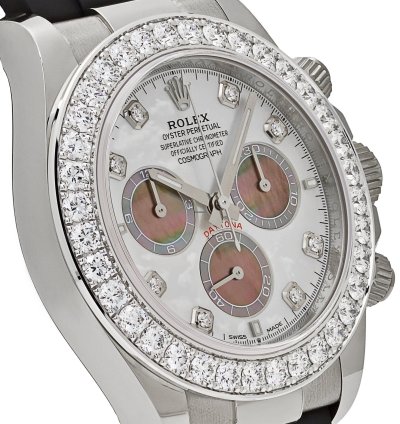 Rolex Daytona 126589rbr White Gold Diamond Mother Of Pearl Dial Diamond Bezel