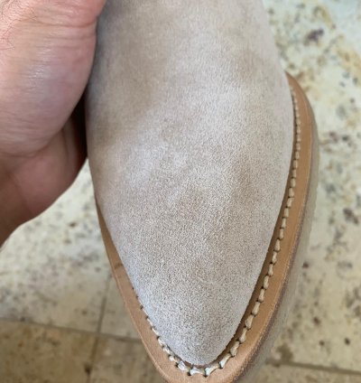 Suede Crepe Sole Boots In Tan