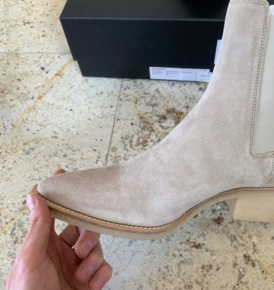 Suede Crepe Sole Boots In Tan