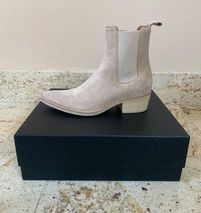 Suede Crepe Sole Boots In Tan