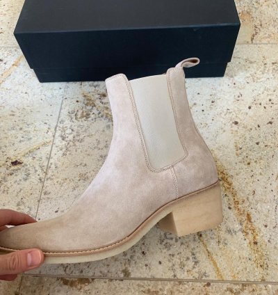 Suede Crepe Sole Boots In Tan