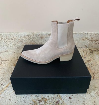 Suede Crepe Sole Boots In Tan