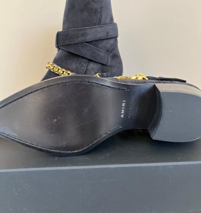 Suede Jodhpur Chain Boots In Black