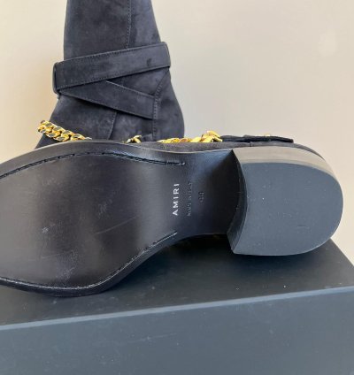 Suede Jodhpur Chain Boots In Black