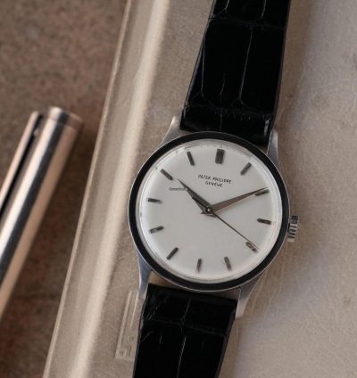 Patek Philippe Calatrava Big Calatrava Raised Enamel Signature Bullet Silver Dial Geneva Seal