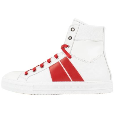 Sunset White Red Leather Sneakers Shoes Size 13 Us