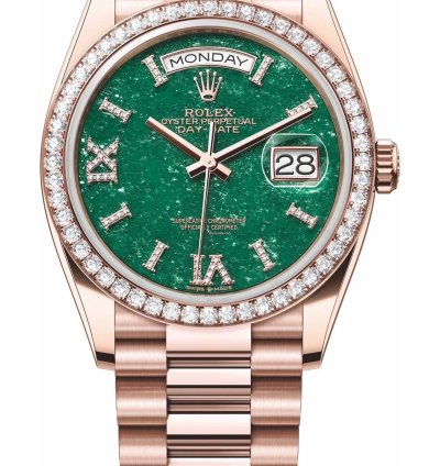 Rolex Day-date 36 Green Dial Diamonds Fullset New 2023
