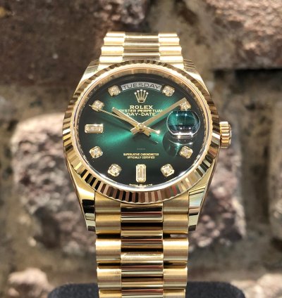 Rolex Day-date 36 Green Diamonds Dial 2023 Lc100