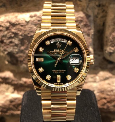 Rolex Day-date 36 Green Diamonds Dial 2023 Lc100