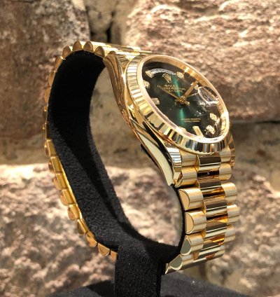 Rolex Day-date 36 Green Diamonds Dial 2023 Lc100