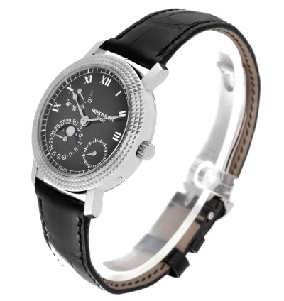 Patek Philippe Calatrava Cortina Jubilee White Gold Mens Watch 5057 Box Papers