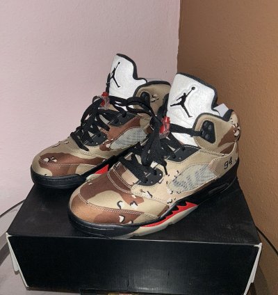 Supreme Jordan 5 Desert Camo Og All