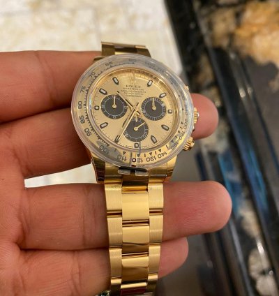 Rolex Daytona 18ct Yellow Gold Automatic Champagne Black Sun Dial 116508