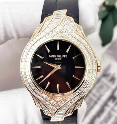 Patek Philippe Calatrava Diamond Rose Gold Mechanical Watch 34mm Calatrava 4895r