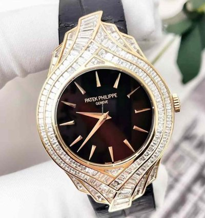 Patek Philippe Calatrava Diamond Rose Gold Mechanical Watch 34mm Calatrava 4895r