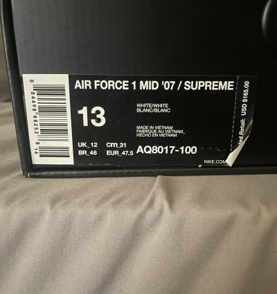 Supreme Nba Air Force 1 Mid 07 White 2018