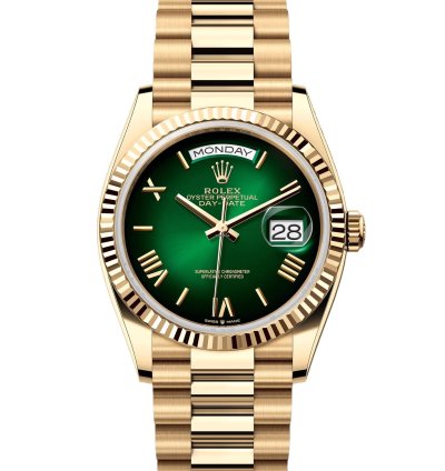 Rolex Day-date 36 Green Ombre 18k Yellow Gold 128238 - Ats-w008182
