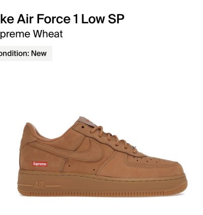 Supreme Nike Af1 Wheat Brand New In Box