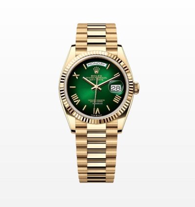 Rolex Day-date 36 Green Ombre Roman Dial