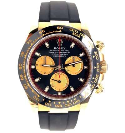 Rolex Daytona 18k Yellow Gold 116518ln Oysterflex Newman Dial Watch Unworn