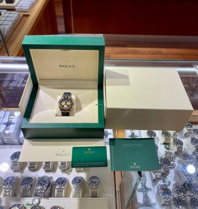 Rolex Daytona 18k Yellow Gold 116518ln Oysterflex Newman Dial Watch Unworn