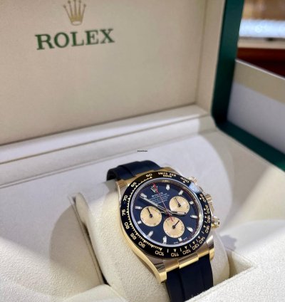 Rolex Daytona 18k Yellow Gold 116518ln Oysterflex Newman Dial Watch Unworn