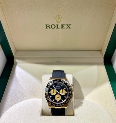 Rolex Daytona 18k Yellow Gold 116518ln Oysterflex Newman Dial Watch Unworn