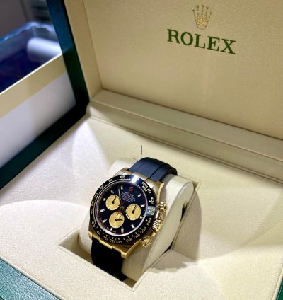 Rolex Daytona 18k Yellow Gold 116518ln Oysterflex Newman Dial Watch Unworn