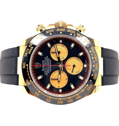 Rolex Daytona 18k Yellow Gold 116518ln Oysterflex Newman Dial Watch Unworn
