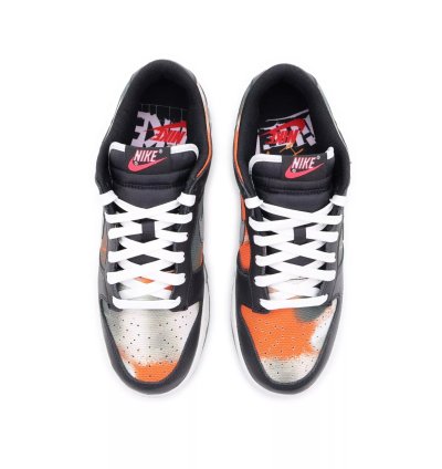 Dm0108-001 Nike Dunk Low Graffiti Black Red Grey Orange Tie-dye Khaki
