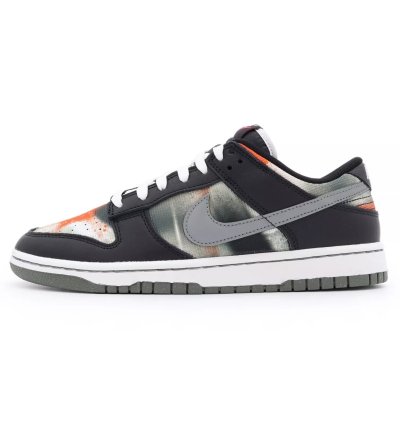 Dm0108-001 Nike Dunk Low Graffiti Black Red Grey Orange Tie-dye Khaki