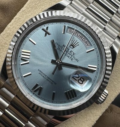 Rolex Day-date 36 Ice Blue Roman Dial Unworn