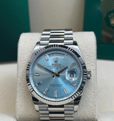 Rolex Day-date 36 Ice Blue With Baguettes New 2024
