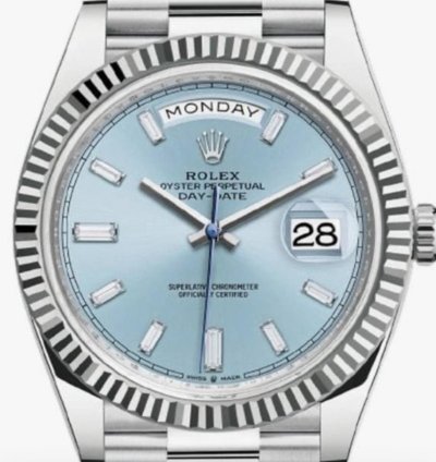 Rolex Day-date 36 Ice Blue With Baguettes New 2024