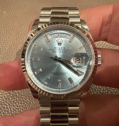 Rolex Day-date 36 Ice Blue With Baguettes New 2024