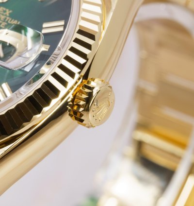 Rolex Day-date 36 In Stock Unworn 2024 Green Ombr Ref 128238 Day-date 36 Yellow Gold Roman Numerals