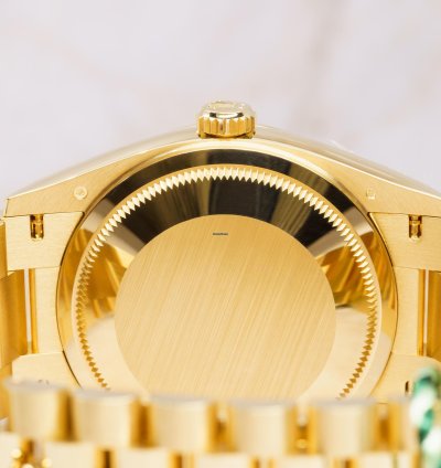 Rolex Day-date 36 In Stock Unworn 2024 Green Ombr Ref 128238 Day-date 36 Yellow Gold Roman Numerals