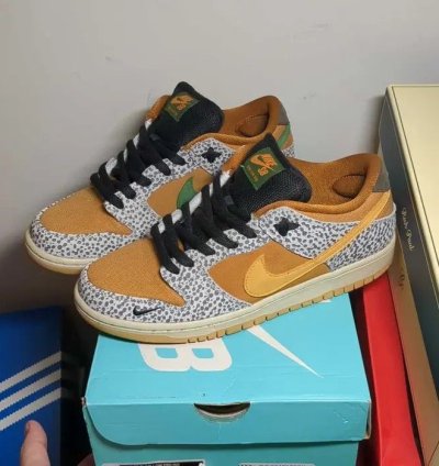 Nike Sb Dunk Low Safari Us Men Size 8 Extra Laces With Box