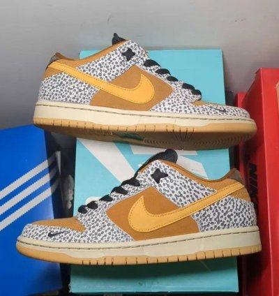 Nike Sb Dunk Low Safari Us Men Size 8 Extra Laces With Box