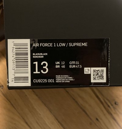 Supreme Nike Air Force 1 Black