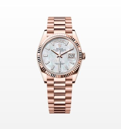 Rolex Day-date 36 Mother Of Pearl Diamond Baguette Dial