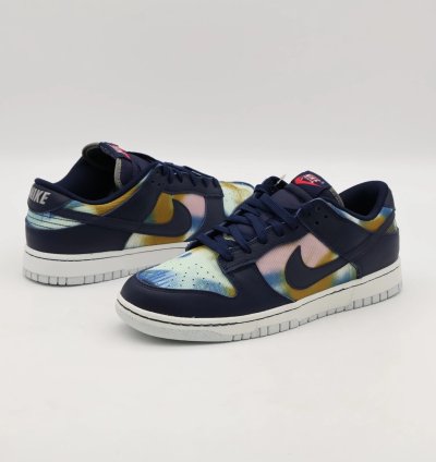 Dm0108-400 Nike Dunk Low Graffiti Navy Yellow Obsidian Summit White Red