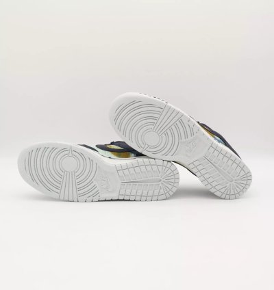 Dm0108-400 Nike Dunk Low Graffiti Navy Yellow Obsidian Summit White Red