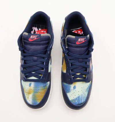 Dm0108-400 Nike Dunk Low Graffiti Navy Yellow Obsidian Summit White Red