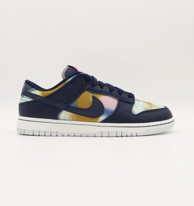 Dm0108-400 Nike Dunk Low Graffiti Navy Yellow Obsidian Summit White Red