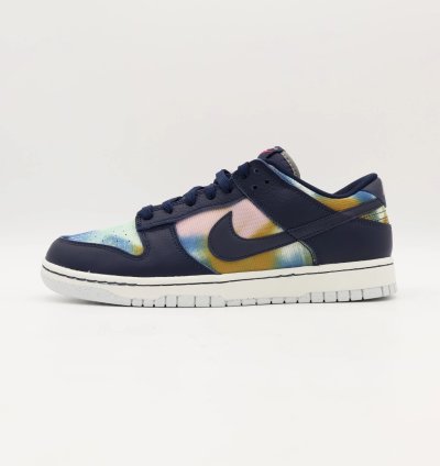Dm0108-400 Nike Dunk Low Graffiti Navy Yellow Obsidian Summit White Red