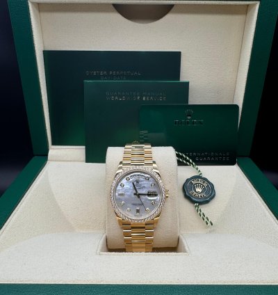 Rolex Day-date 36 Mother Of Pearl Diamond Dial Unworn