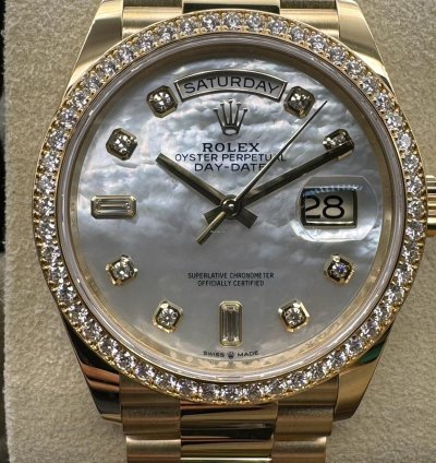 Rolex Day-date 36 Mother Of Pearl Diamond Dial Unworn