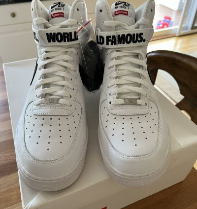 Supreme Nike Air Force 1 High World Famous White
